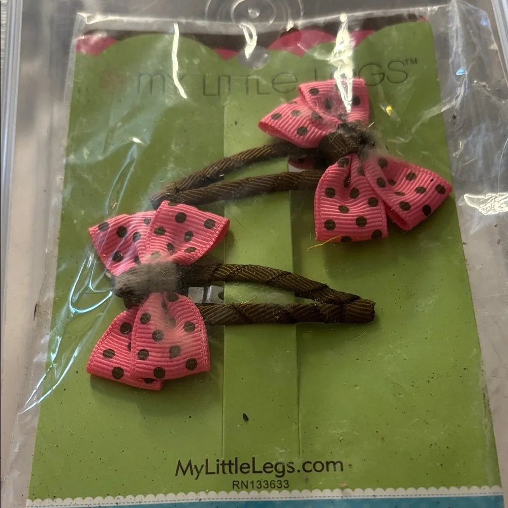 Pink Polka Dot Hair Clips
